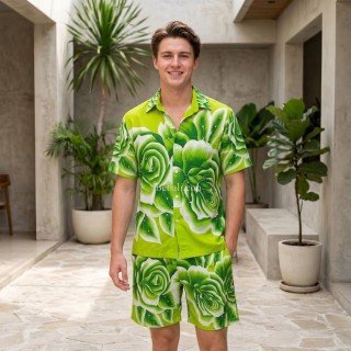 Men Shirt for Summer Rayon Hand Painted
